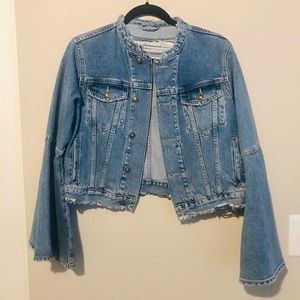 ASOS Denim Cropped Jacket w/ Bell Sleeves
